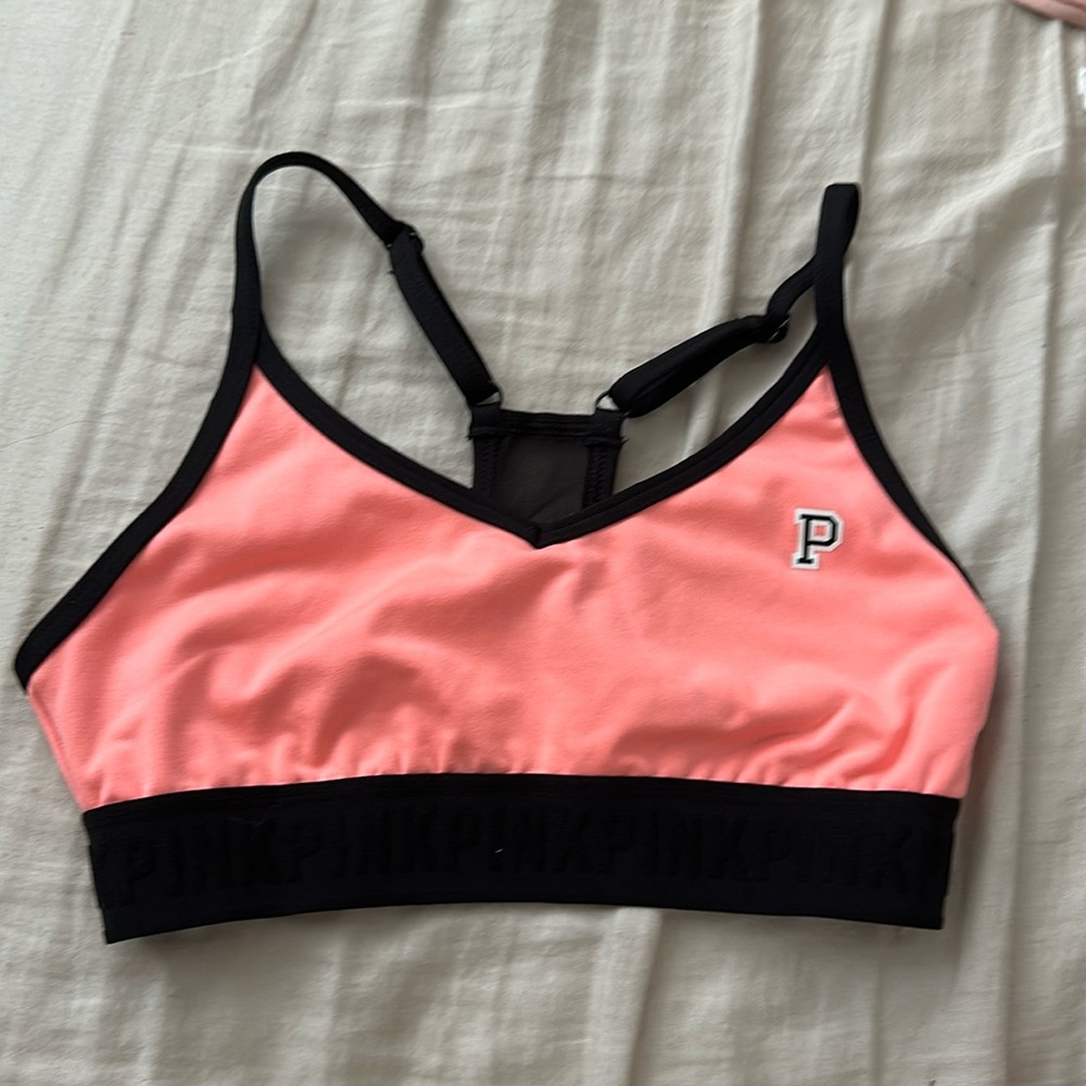 Pink sports bra